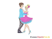 Polka Tanz, Tanzschule, Tanzpaar Bild, Clipart, Illustration  zum Drucken