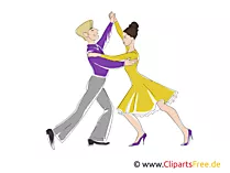 Tanzpaar Bild, Clipart, Illustration  zum Drucken