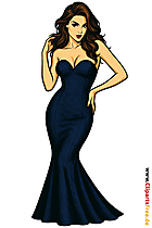 Elegante Dame im Abendkleid PNG-Clipart