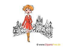 Schöne Mädels posierend Cliparts, Illustrationen, Bilder