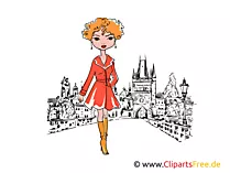 Schöne Mädels posierend Cliparts, Illustrationen, Bilder