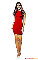 Top Model, Frau im roten Kleid Illustration, Clipart, Bild PNG transparent