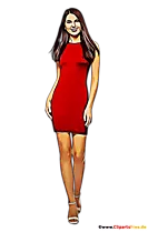 Top Model, Frau im roten Kleid Illustration, Clipart, Bild PNG transparent