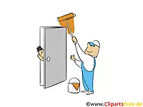 Wände streichen bei Renovierung Bild, Clipart, Illustration