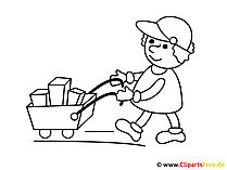 Ausmalbild Arbeiter