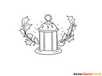 Alte Laterne Clipart schwarz-weiss für Unterricht