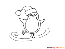 Ausmalbild Cartoon Pinguin