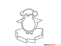 Ausmalbild Pinguine auf Eisscholle