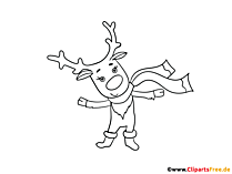 Ausmalbild Weihnachtshirsch