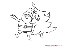 Ausmalbild witziger Weihnachtsmann
