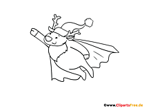 Bild zum Ausmalen Weihnachtshirsch