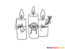 Drei Kerzen Ausmalbild für Lehrer und Schüler