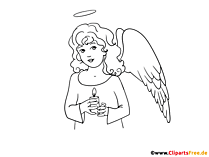 Engel Bild zum Drucken und Ausmalen