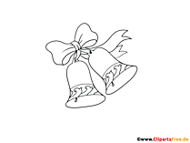 Glöckchen Clipart schwarz-weiss für Unterricht