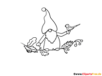 Gnom Bild zum Drucken und Ausmalen