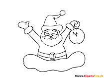 Malvorlage mit lustigem Weihnachtsmann