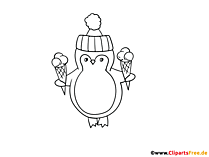 Pinguin Bild zum Ausmalen