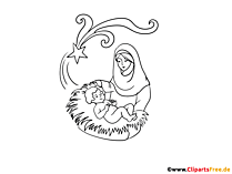 Weihnachten Bild zum Drucken und Ausmalen