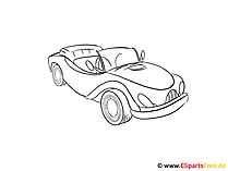 Bild zum Abmalen Auto, Kfz, PKW, Cabrio
