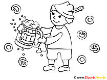 Bild zum Ausmalen Oktoberfest