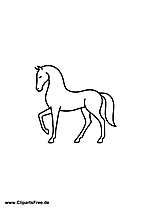 Ausmalbild Pferd Silhouette herunterladen als PDF