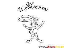 Ausmalbild Willkommen