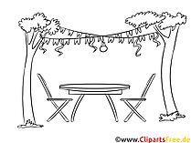 Gartenparty Malvorlage