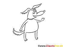 Hund Grafik zum Ausmalen und Drucken