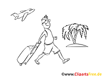 Malvorlage Urlaub in Tropen kostenlos