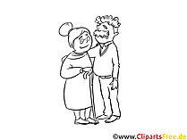 Senioren Bild zum Ausmalen kostenlos