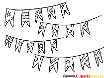Wimpelkette Bild zum Ausmalen