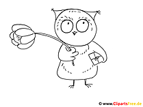 Eule Bild zum Ausmalen - Süße Tiere