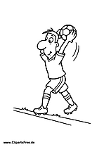 Einwurf im Fussball Ausmalbild zum Drucken