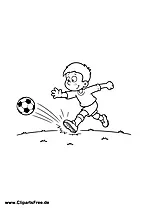 Fußballspieler schießt aufs Tor Ausmalbild