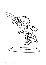 Header in Soccer Colouring Sheet