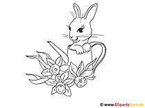 Ostern Ausmalbild mit Kaninchen