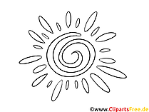 Bild zum Ausmalen mit Sonne