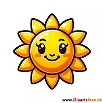 Cartoon Sonne mit Lächeln Clipart