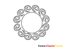 Stilisierte Sonne Bild-Malvorlage zum Drucken