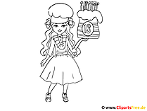 Vorlagen Ausmalbilder - Puppe zum Geburtstag