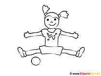 Zum Ausmalen Bild Sport im Kindergarten