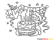 Zum Geburtstag viel Glück Bild zum Ausmalen