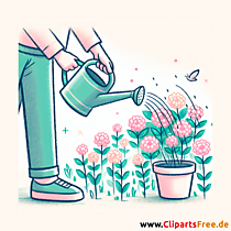 Blumen Gießen Clipart - Bilder zum Herunterladen