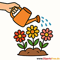Blumen gießen Clipart