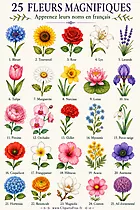 Blumen in verschiedenen Sprachen