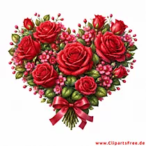 Blumenkranz aus Rosen in Form eines Herzen Illustration
