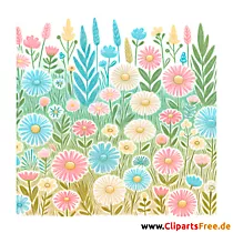 Blumenwiese Clip Art - Bilder zum Herunterladen