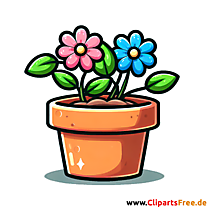 Clipart Blumentopf - Bilder gratis herunterladen