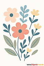Pastel Blumen Illustration