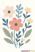 Pastel Blumen Illustration